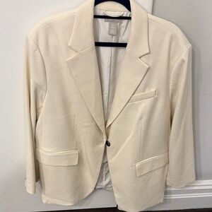 H&M beige blazer size large